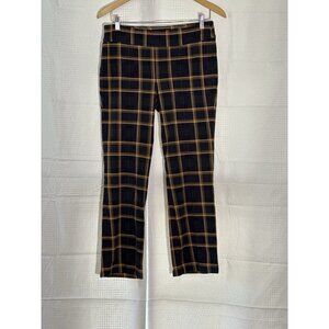 J. McLaughlin Pants Womens M Plaid Pull On Stretch Ankle Straight Casual Chino